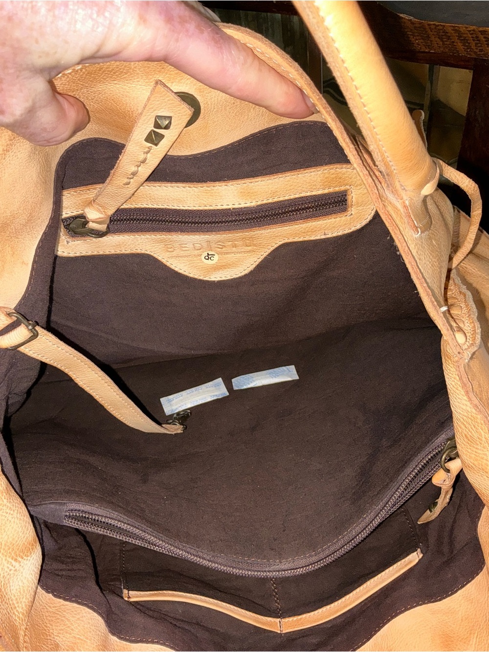 Bed Stu Tan Leather Tote Bag - Picture 12 of 16